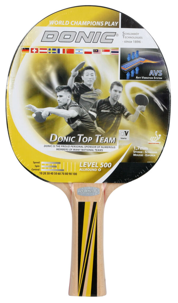 detail pálka na stolní tenis Donic Top Team 500