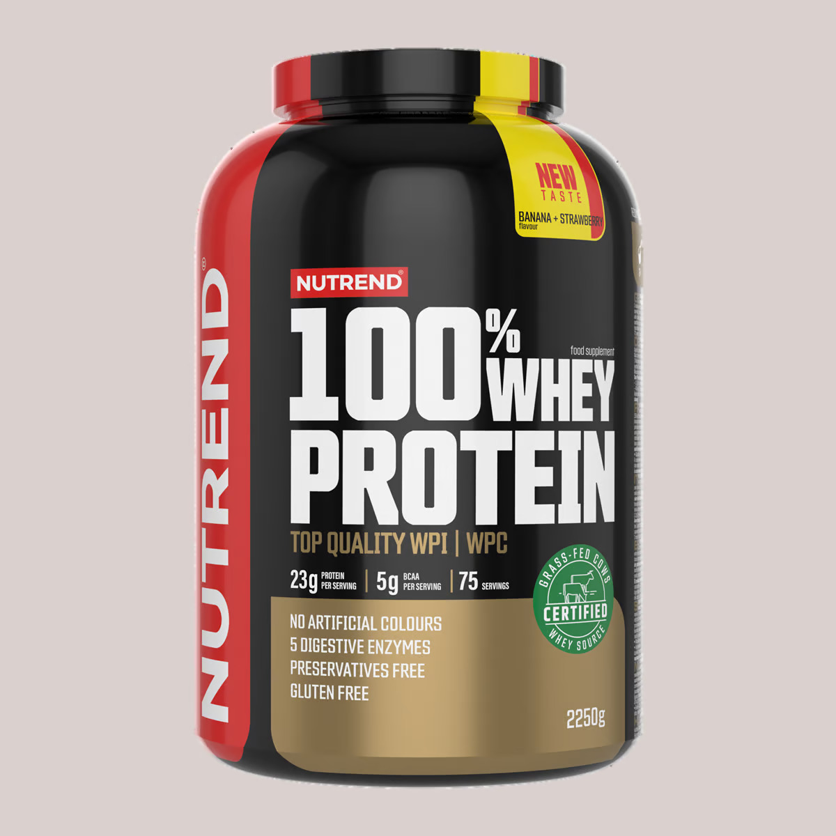 detail protein Nutrend 100% Whey Protein 100g=61,77Kč