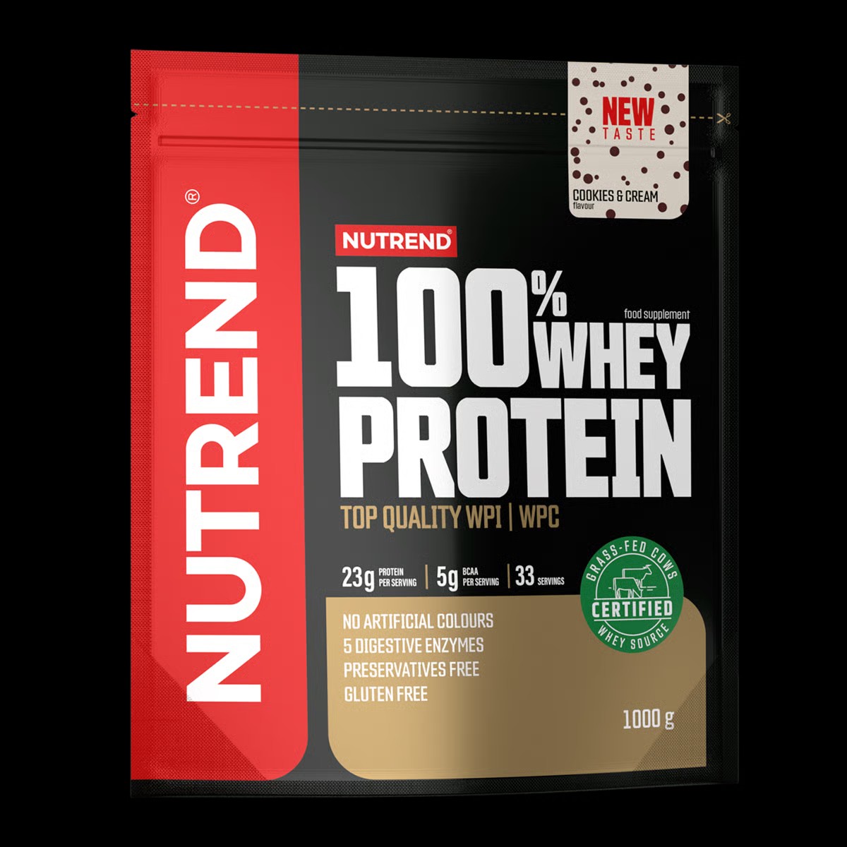 detail protein Nutrend 100% Whey Protein 100g=69Kč