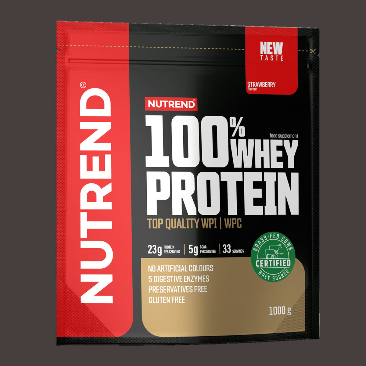 detail protein Nutrend 100% Whey Protein 100g=69Kč