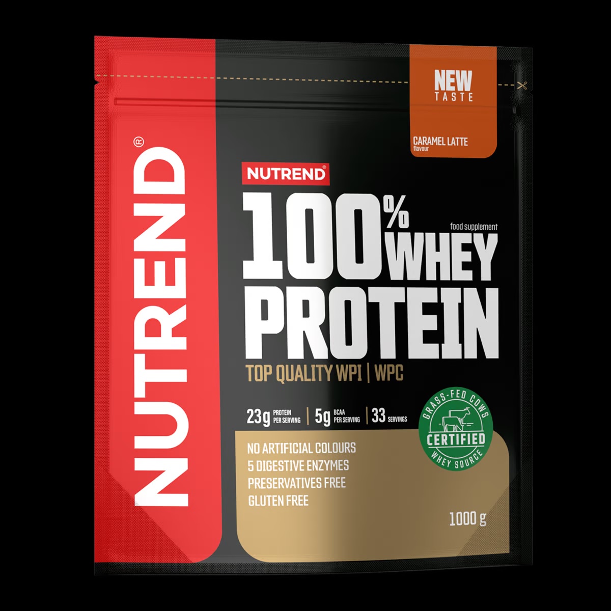 detail protein Nutrend 100% Whey Protein 100g=69Kč