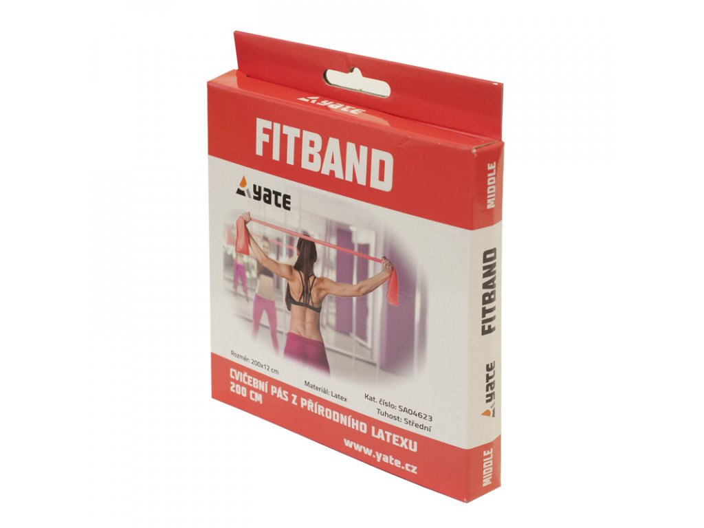 detail fit band 200x12cm středně tuhý, červený
