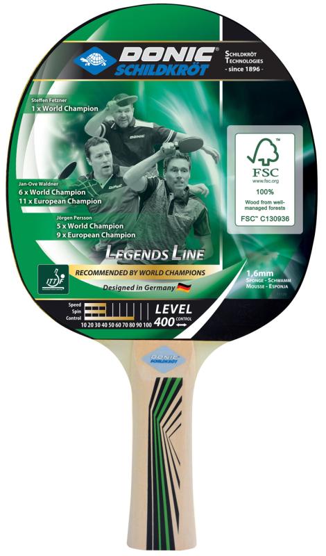 detail pálka na stolní tenis Donic Legends 400