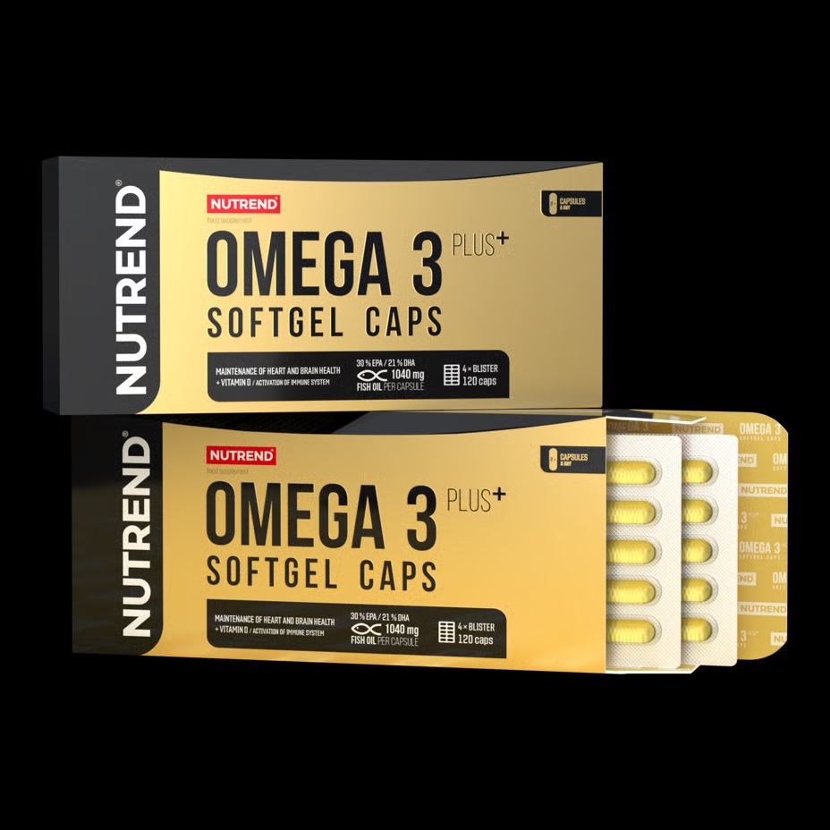 detail tablety Nutrend Omega 3 Plus Softgel caps 120 kaps. 1k = 3,74Kč